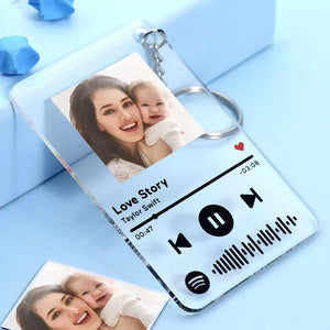 Gifts For Mum Spotify Glass Plaque Custom Photo Scannable Music Night Light
