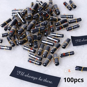 100 Pcs DIY Message in a Bottle Capsule Letter Black