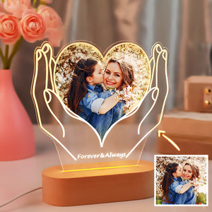 Personalized Gifts With Pictures Custom Night Light Home Decor Put Love In The Palm Of Your Hand Gift for Mum