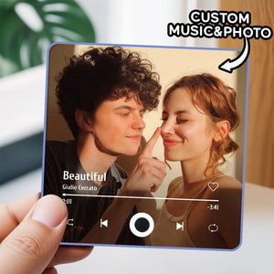 Personalized Photo Music Fridge Magnet Customized Multicolor Wall Photo Sticker Music Fridge Magnet Can Play Songs - CustomPhotoWallet