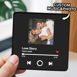 Personalized Photo Music Fridge Magnet Custom Multicolor Wall Photo Sticker Music Fridge Magnet Can Play Songs - CustomPhotoWallet