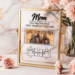 Custom Dad Puzzle Piece Sign Personalized Family Member Sign Gift Custom Name Puzzle Frame