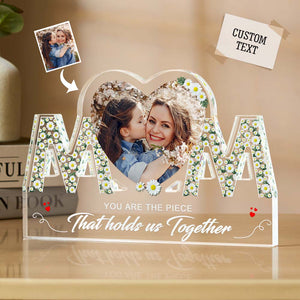 Personalized Photo MOM Shaped Acrylic Plaque Custom Home Decoration Mother's Day Gift