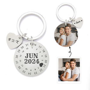 Personalized Calendar Keychain Date Keychain Significant Date Marker Best Anniversary Gift Valentine's Day Gifts For Couples - CustomPhotoWallet