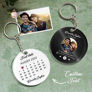 Custom Record Disc Keychains Calendar Keychains Acrylic Gifts For Father - CustomPhotoWallet