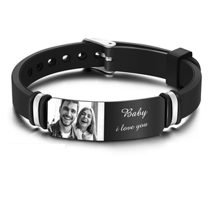 Custom Photo Engraved Bracelet Commemorate Men's Gifts