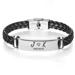 Gift for Him Men's Bracelet Personalized Initial Bracelet Engraved Bracelet