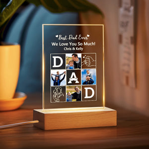 Personalized Photo Lamp Night Light Fathers Day Gifts Personalized Gifts Gift for Dad Best Dad Ever Custom Name Light