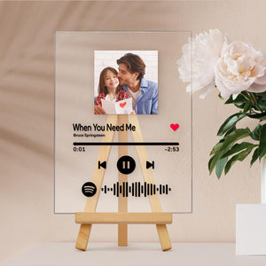 Father's Day Gifts Spotify Glass Music Art Spotify Plaque Personalised Music Song Plaque For Dad
