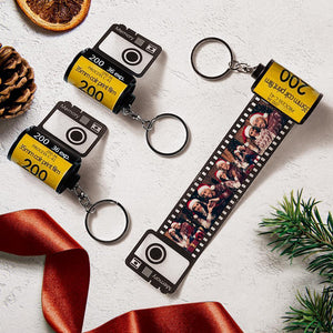 Christmas Gifts Custom Couple Photo Camera Film Roll Keychain Gifts for Him for Her