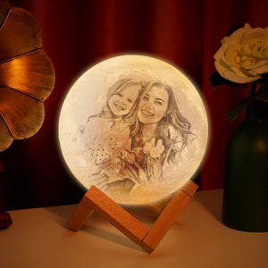 3D Moon Light Photo & Engraved Words Touch2 Colors Mother's Day Gift Engraved Moon Lamp UK