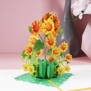 Paper Carving Sunflower Greeting Card Mother's Day Blessing Message Card Sun Flower Hollow 3d Three-dimensional Greeting Card