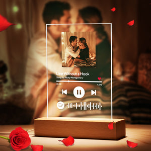 Custom Spotify Code Music Plaque Glass Lamp For Lover (5.9in x 7.7in)