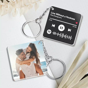 Custom Double Sided Acrylic Spotify Keychain Personalized Photo Scannable Keychain Gift for Lover