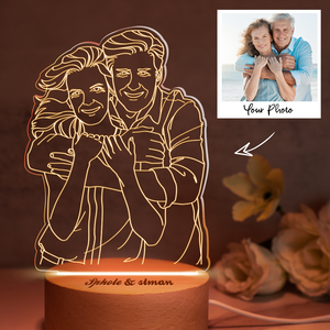 Custom Photo Lamp LED light with Engraved For Her