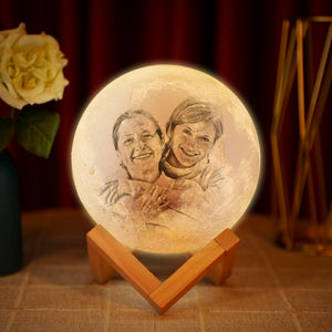 Mother's Day Gifts - Moon Lamp 3D Printing Photo & Engraved Words-Touch2 Colors(10-20cm)