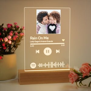 Custom Spotify Code Glass Music Acrylic Plaque Night Light Gifts