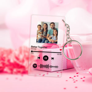 Custom Spotify Code Plaque Keychain Gifts For Family