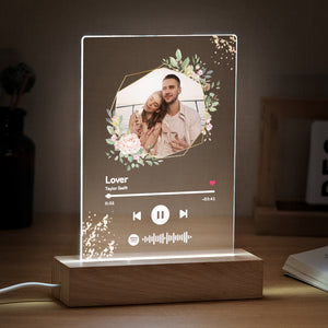 Custom Spotify Code Song Plaque Music Glass Keychain/Plaque/NightLight Gift For Lover - CustomPhotoWallet