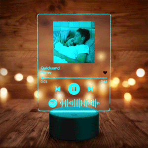 Personalised Night light Valentine's Day Gifts UK Spotify Glass Art Music Plaque Spotify Song Plaque Anniversary Gift For Her