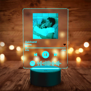 Spotify Glass 7 Colors Nightlight Music LED Lamp Custom Spotify Gift for Her Print Your Song Art Glass Plaque Light up Spotify Plaque