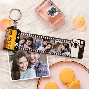 Camera Roll Keychain Personalised Film Roll Keyrings Gift For Anniversary