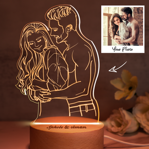 Gifts for Her Personalized 3D Photo Lamp with Engraved