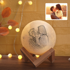 UK Fast Delivery - 3D Moon Light Photo &Engraved Words Touch2 Colors