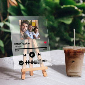 Custom Spotify Code Music Plaque With Wooden Stand Gifts For Friends