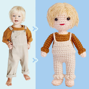 Custom Crochet Doll Personalized Gifts Handwoven Mini Look alike Dolls - Cute Kid Doll - CustomPhotoWallet