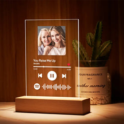 Gifts For Mum Personalised Night light UK Spotify Glass Art Music Plaque Spotify Song Plaque Anniversary Gift For Her