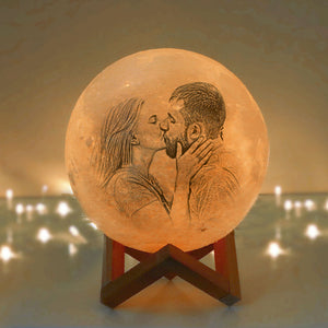 Moon Lamp 3D Printing Photo & Engraved Words-Touch2 Colors(10-20cm)