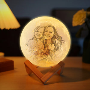 Gift for Her - Moon Lamp 3D Printing Photo & Engraved Words-Touch2 Colors(10-20cm) Mother's Day Gifts
