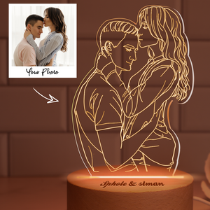 Custom 3D Photo Warm Lamp LED Night Light with Engraved Best Gifts Night Light