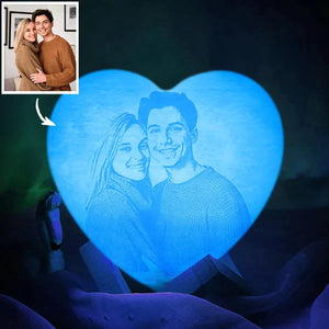 Valentine's Day Gifts Custom Photo Moon Lamp Heart Lamp Personalized Night Light 3D Printed (10-15cm)
