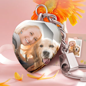 Custom Heart Crystal Keychain Gifts For Pet