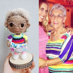 Gandma Crochet Doll Personalized Look Alike Portrait Doll Grandparents' Day