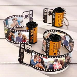 Custom Photo Camera Film Roll Keychain Unique Gifts - 10 Photos