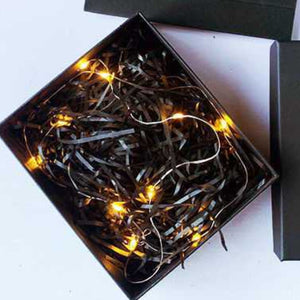 Black Raffia + LED Light Strip - Gift Box Filler - Myphotowallet