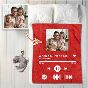 Scannable Custom Spotify Blanket Gifts For Father