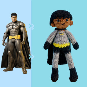 Full Body Customizable 1 Person Custom Crochet Doll Personalized Handwoven Mini Dolls Gifts - Batman - CustomPhotoWallet