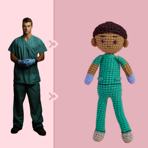 Full Body Customizable 1 Person Custom Crochet Doll Personalized Gifts Handwoven Mini Dolls - Scrubs - CustomPhotoWallet
