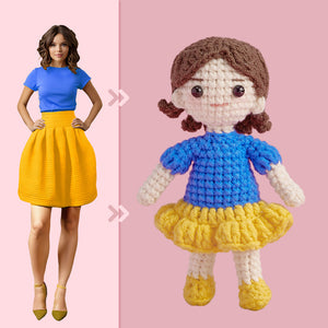 Full Body Customizable 1 Person Custom Crochet Doll Personalized Gifts Handwoven Mini Dolls - Snow White - CustomPhotoWallet
