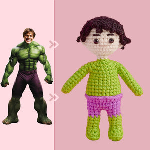 Full Body Customizable 1 Person Custom Crochet Doll Personalized Gifts Handwoven Mini Dolls - Hulk - CustomPhotoWallet