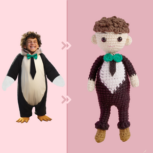 Full Body Customizable 1 Person Custom Crochet Doll Personalized Gifts Handwoven Mini Dolls - Penguin - CustomPhotoWallet