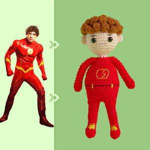 Full Body Customizable 1 Person Custom Crochet Doll Personalized Gifts Handwoven Mini Dolls - Flash - CustomPhotoWallet