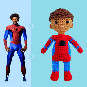 Full Body Customizable 1 Person Custom Crochet Doll Personalized Gifts Handwoven Mini Dolls - Spiderman - CustomPhotoWallet