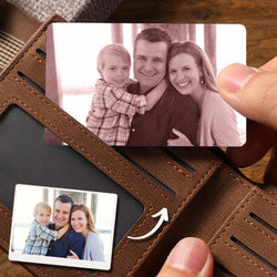Custom Photo Wallet Insert Card Brown