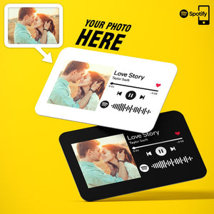 Custom Spotify Code Plaque Photo Wallet Insert Card | Gift For Couple