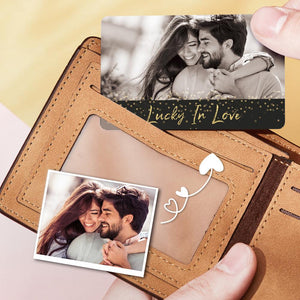 Custom Valentine's Day Photo Wallet Insert Card Lucky In Love